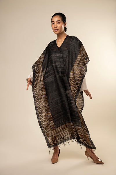 Spotted Tussar Peace Silk 3 in 1 Cape - Aeshaane by Neesha Amrish