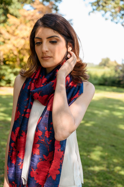 Amethyst Peace Silk scarf - Aeshaane by Neesha Amrish