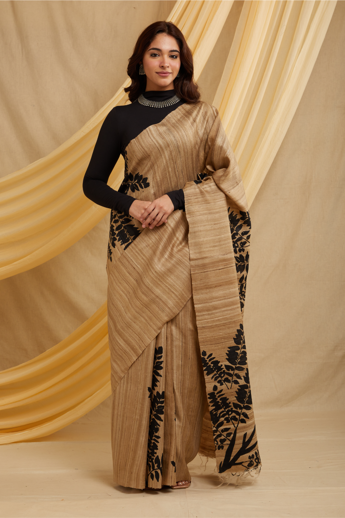Bada Patta Ahimsa Silk Saree