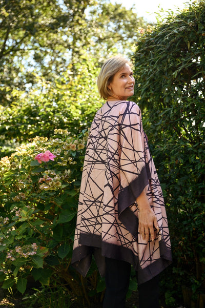 The Salmon Lattice Eri Peace Silk Kimono - Aeshaane by Neesha Amrish