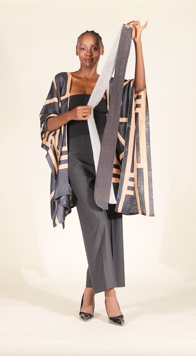 Rose Quartz Eri Peace Silk Kimono - Aeshaane by Neesha Amrish
