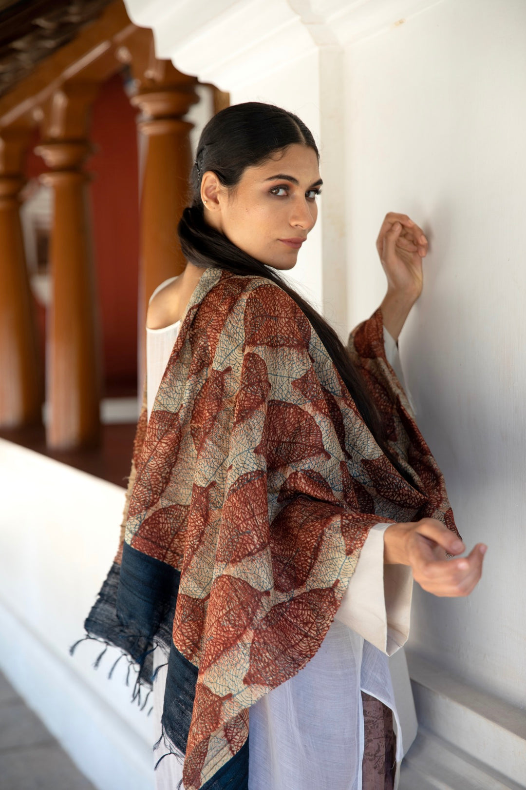 The 'Photosynthesis' Tussar Silk Scarf – Aeshaane by Neesha Amrish