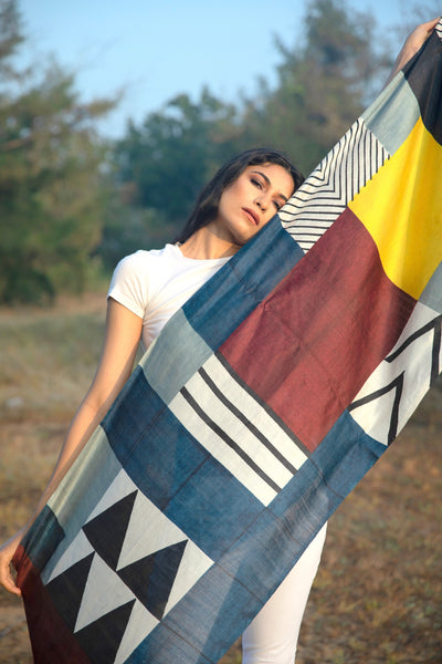 The 'Athangudi' Eri Silk Scarf - Aeshaane